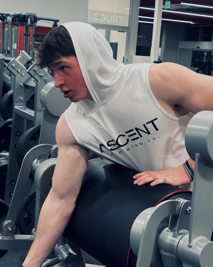 Ascent Sleeveless Hooded Tee - White