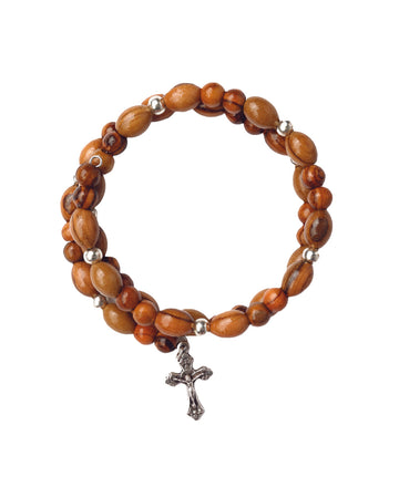 Jerusalem Olive Wood Cross Bracelete